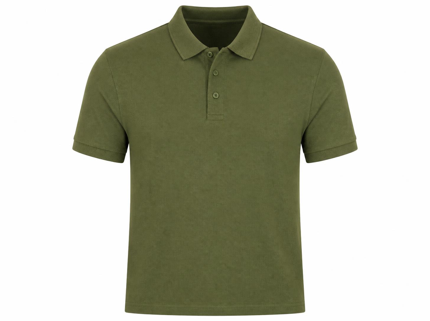 Men's Classic Solid Pique Polo T-Shirt - Olive Green