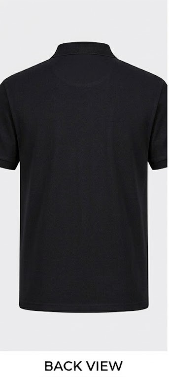 Men's Classic Solid Pique Polo T-Shirt - Solid Jet Black