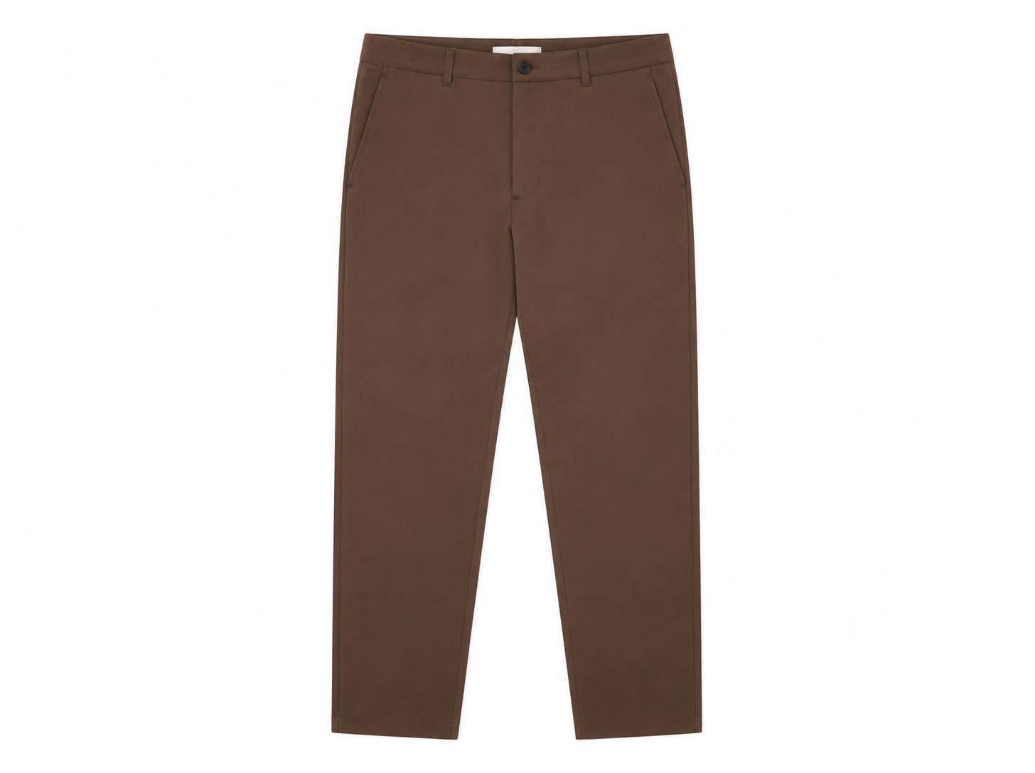 Men's Casual Stretch Chino Trousers - Mocha Brown