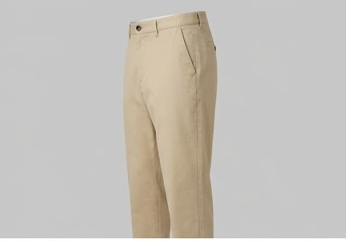 Men's Casual Stretch Chino Trousers - Sand Beige