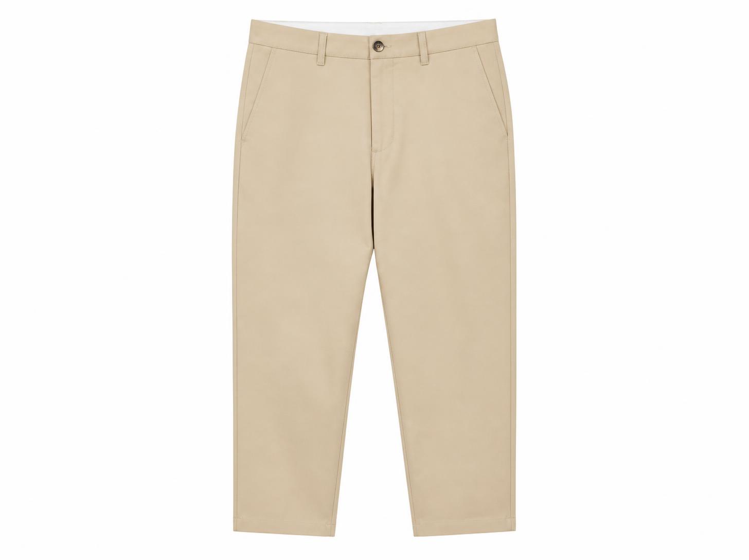 Men's Casual Stretch Chino Trousers - Sand Beige