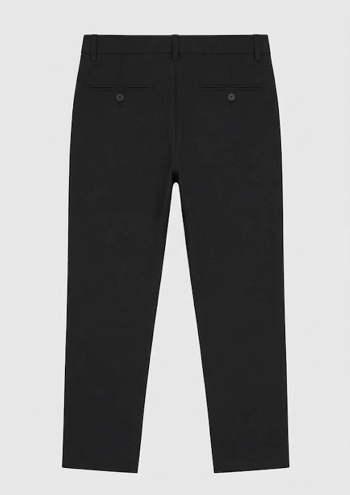 Men's Casual Stretch Chino Trousers - Jet Black