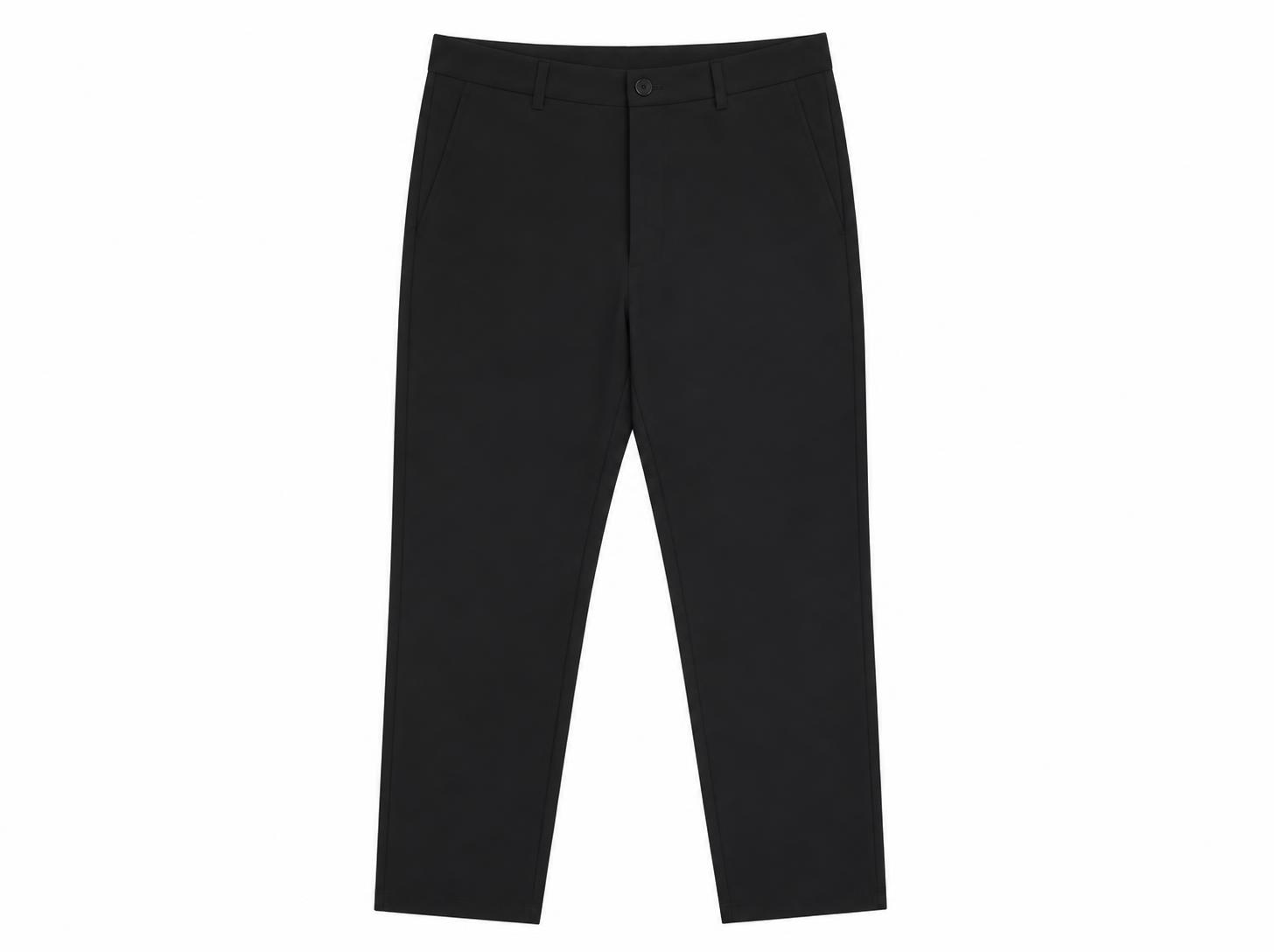 Men's Casual Stretch Chino Trousers - Jet Black
