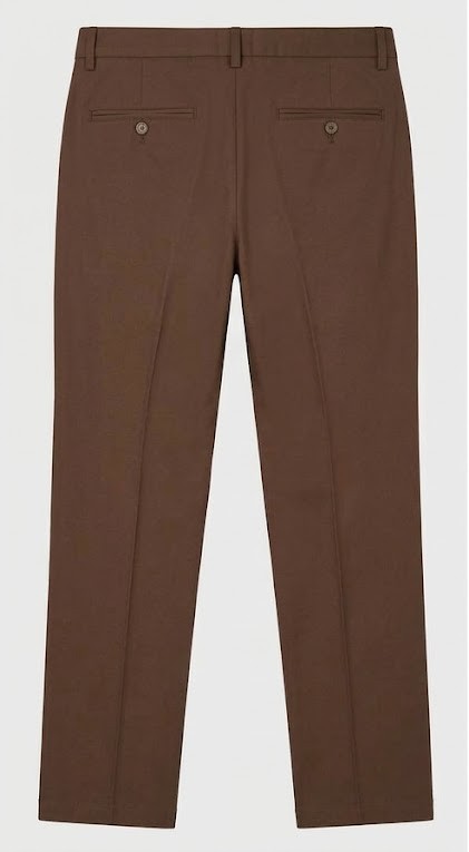 Men's Formal Pressed Crease Trousers - Walnut Brown