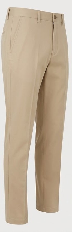 Men's Formal Pressed Crease Trousers - Light Ecru Beige