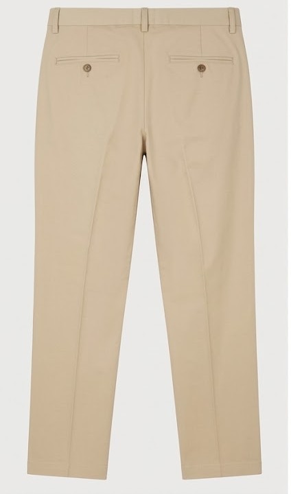 Men's Formal Pressed Crease Trousers - Light Ecru Beige
