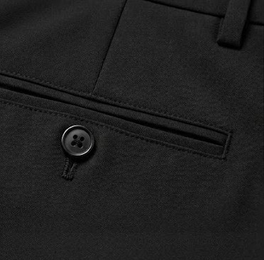 Men's Classic Tailored Formal Trousers - Pitch Black