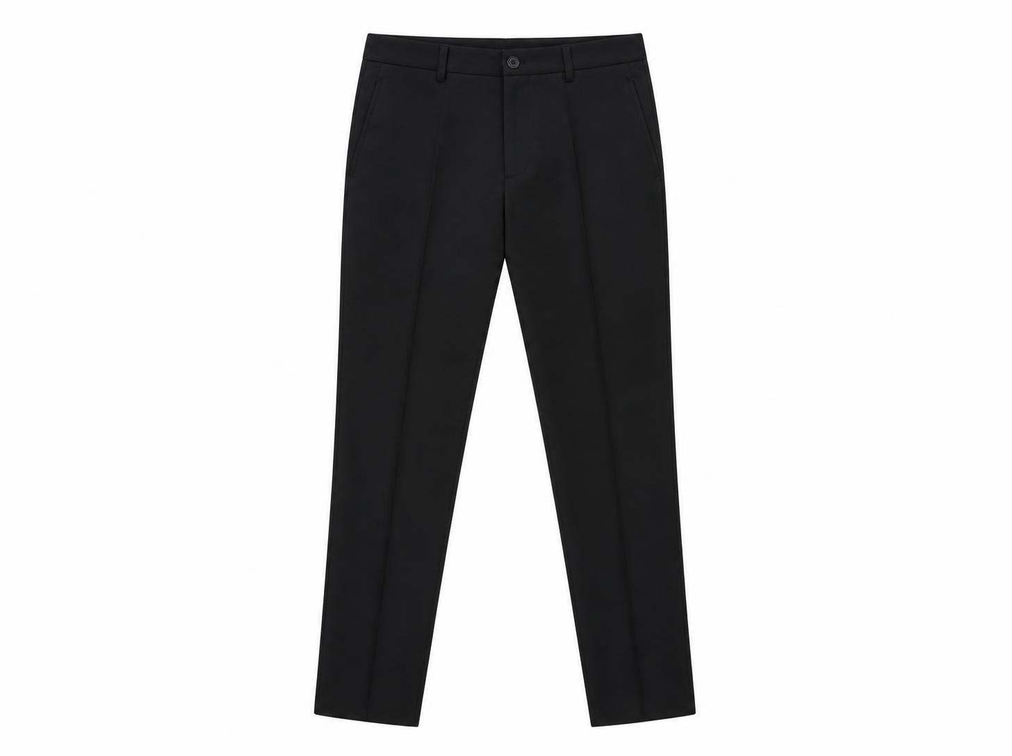 Men's Classic Tailored Formal Trousers - Pitch Black