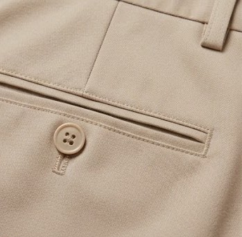 Men's Flat-Front Tailored Trousers - Cream Beige