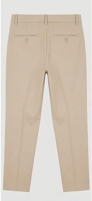 Men's Flat-Front Tailored Trousers - Cream Beige
