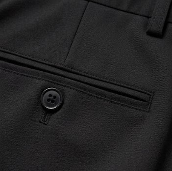 Men's Modern Slim Tapered Formal Trousers - Charcoal Black