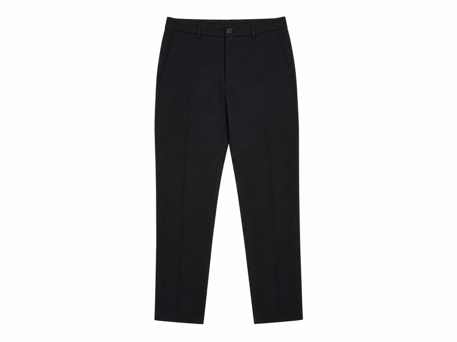 Men's Modern Slim Tapered Formal Trousers - Charcoal Black