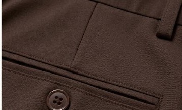 Men's Extended Tab Formal Creased Trousers - Dark Brown