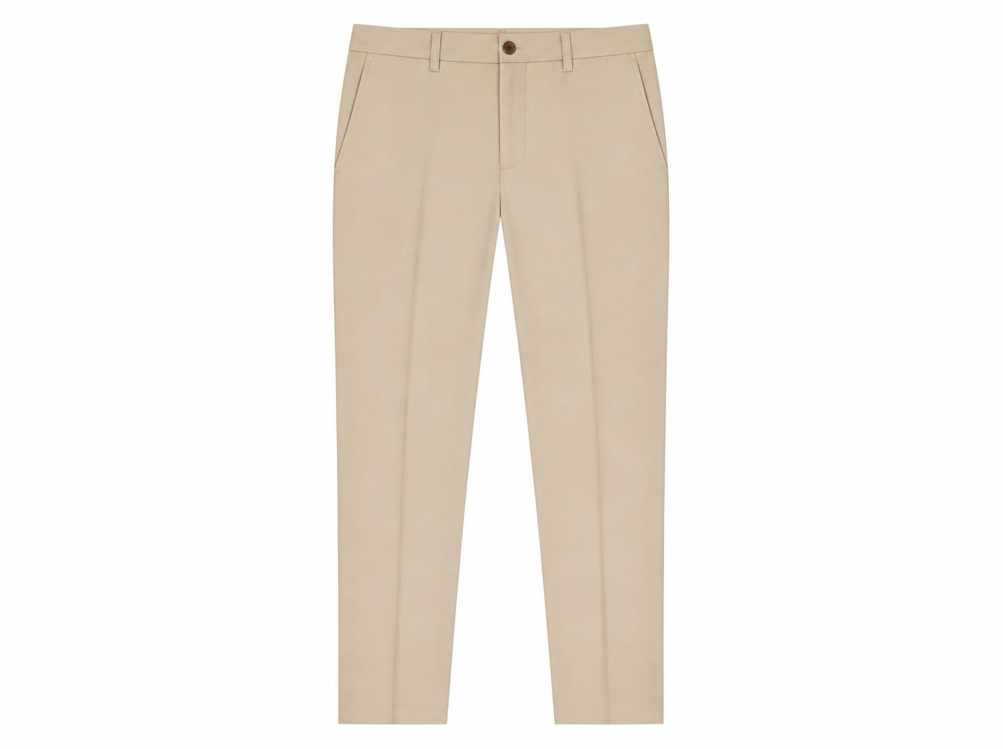 Men's Tailored Pressed Crease Trousers - Warm Sand Beige