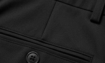 Men's Extended Tab Formal Creased Trousers - Pitch Black