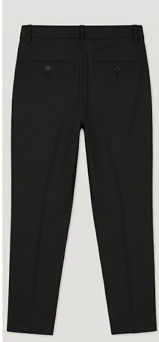 Men's Extended Tab Formal Creased Trousers - Pitch Black