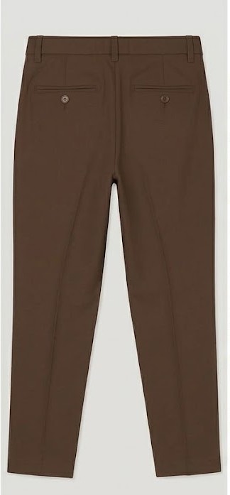 Men's Slim Tapered Casual Chino Trousers - Cocoa Brown