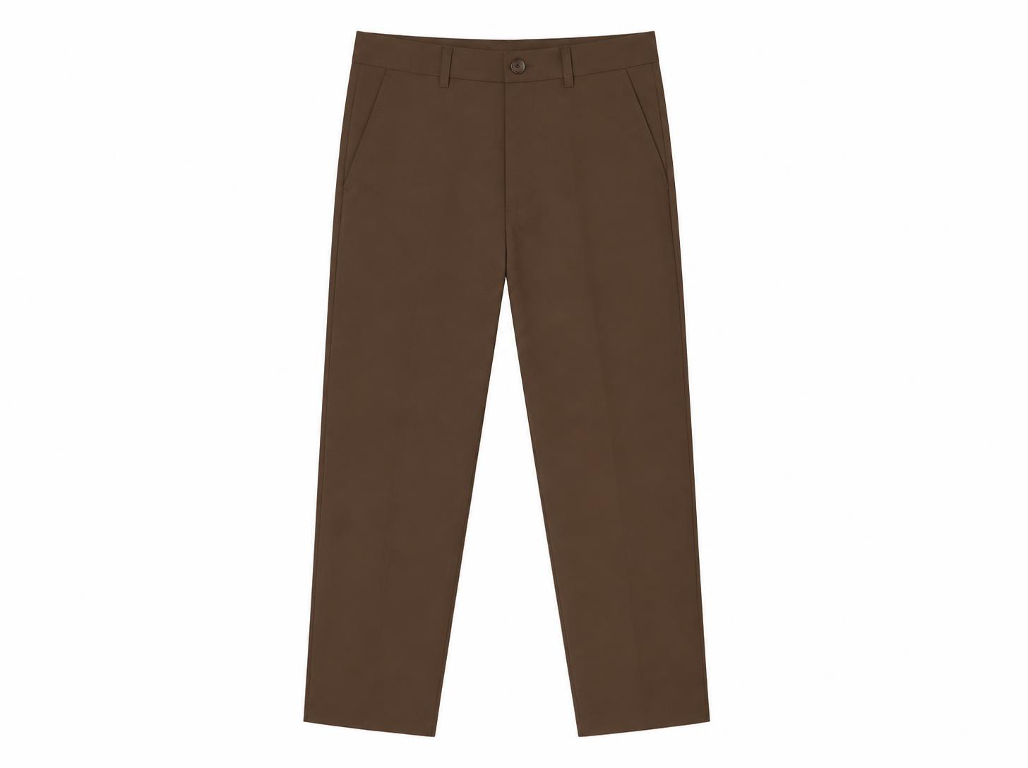 Men's Slim Tapered Casual Chino Trousers - Cocoa Brown