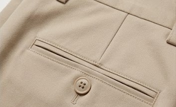 Men's Slim Tapered Casual Chino Trousers - Light Ecru Beige