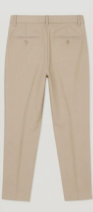 Men's Slim Tapered Casual Chino Trousers - Light Ecru Beige
