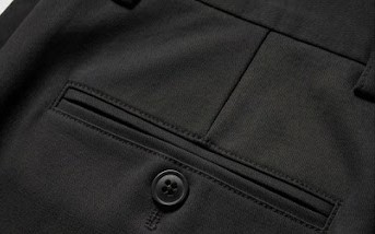 Men's Slim Tapered Smart Trousers - Solid Black