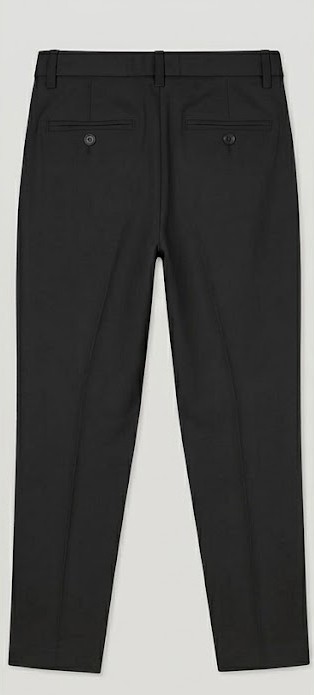 Men's Slim Tapered Smart Trousers - Solid Black