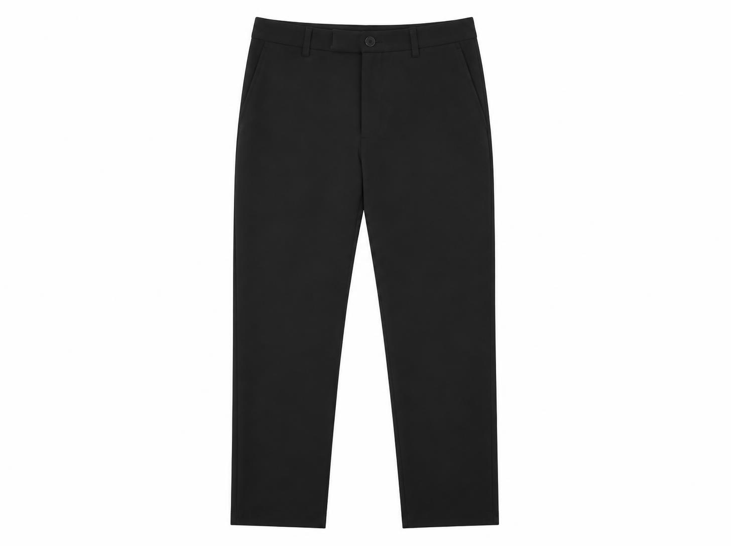 Men's Slim Tapered Smart Trousers - Solid Black
