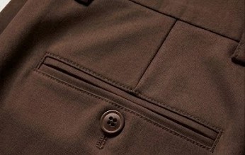Men's Classic Straight Creased Dress Trousers - Walnut Brown