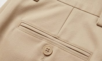 Men's Classic Straight Creased Dress Trousers - Soft Cream Beige