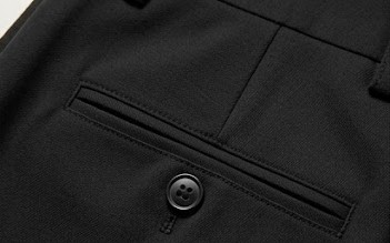 Men's Classic Straight Creased Dress Trousers - Jet Black