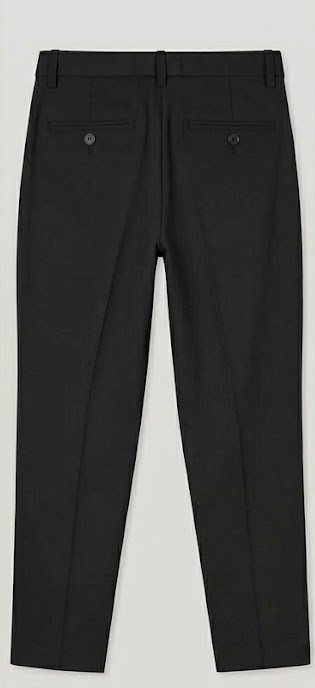 Men's Classic Straight Creased Dress Trousers - Jet Black