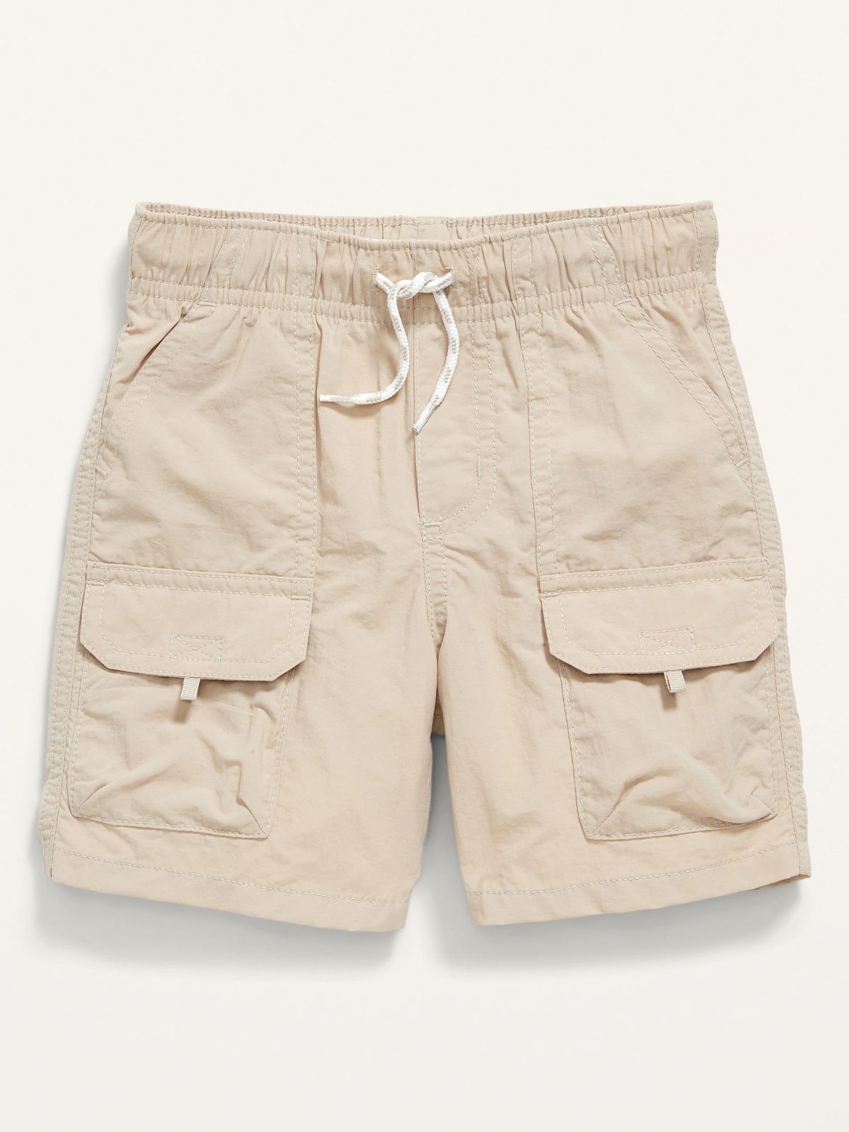 Boys Beige Multi-Pocket Cargo Shorts