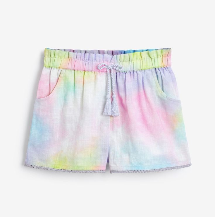 Girls Pastel Rainbow Tie-Dye Shorts