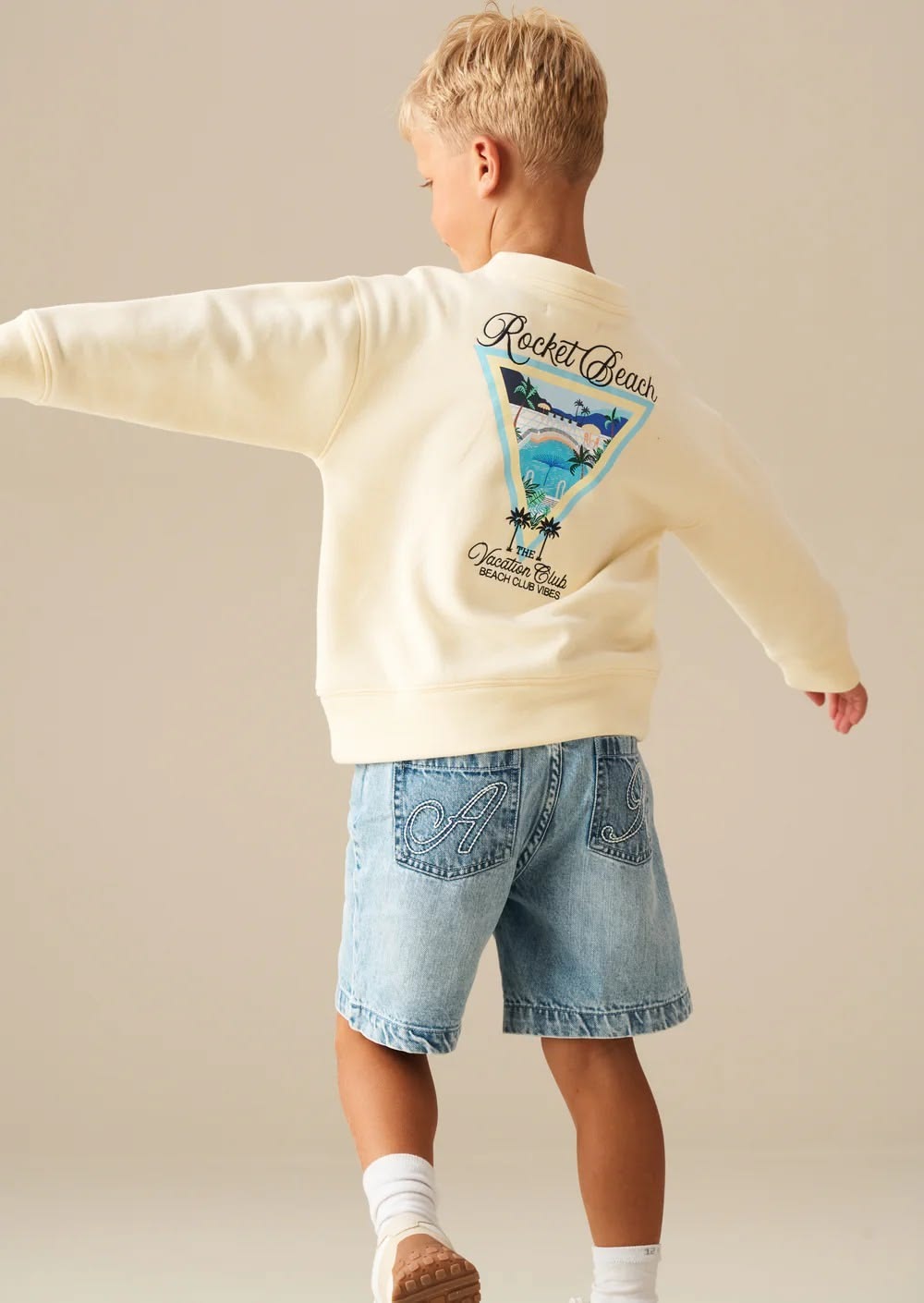 Boys Light Blue Distressed Denim Shorts