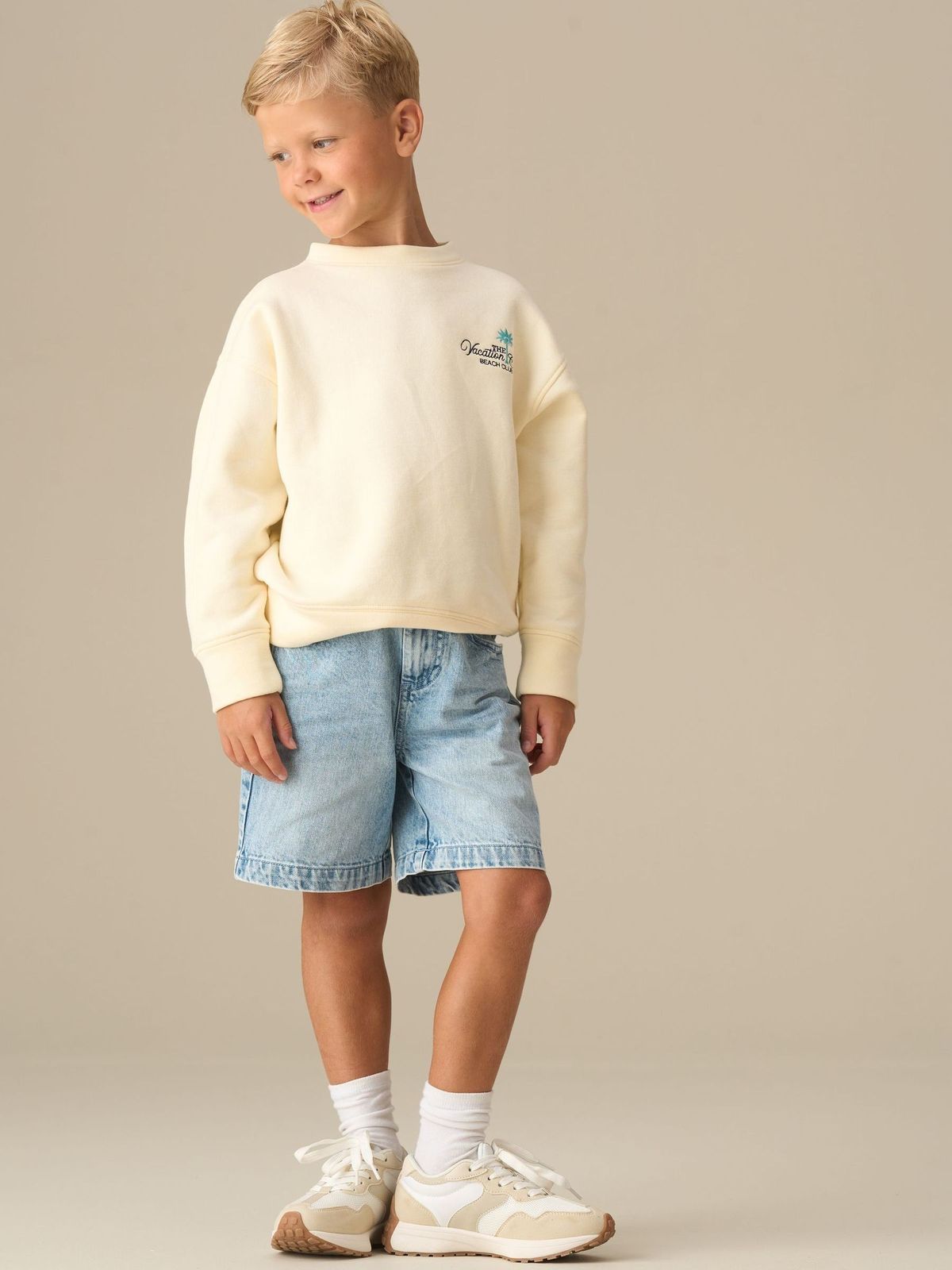 Boys Light Blue Distressed Denim Shorts