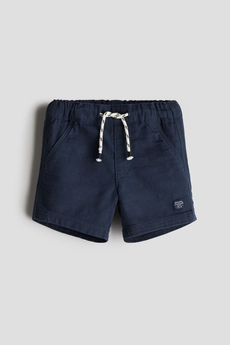 Boys Navy Blue Casual Drawstring Shorts