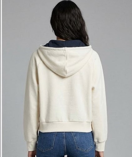 Women Cream NY Graphic Zip Hoodie