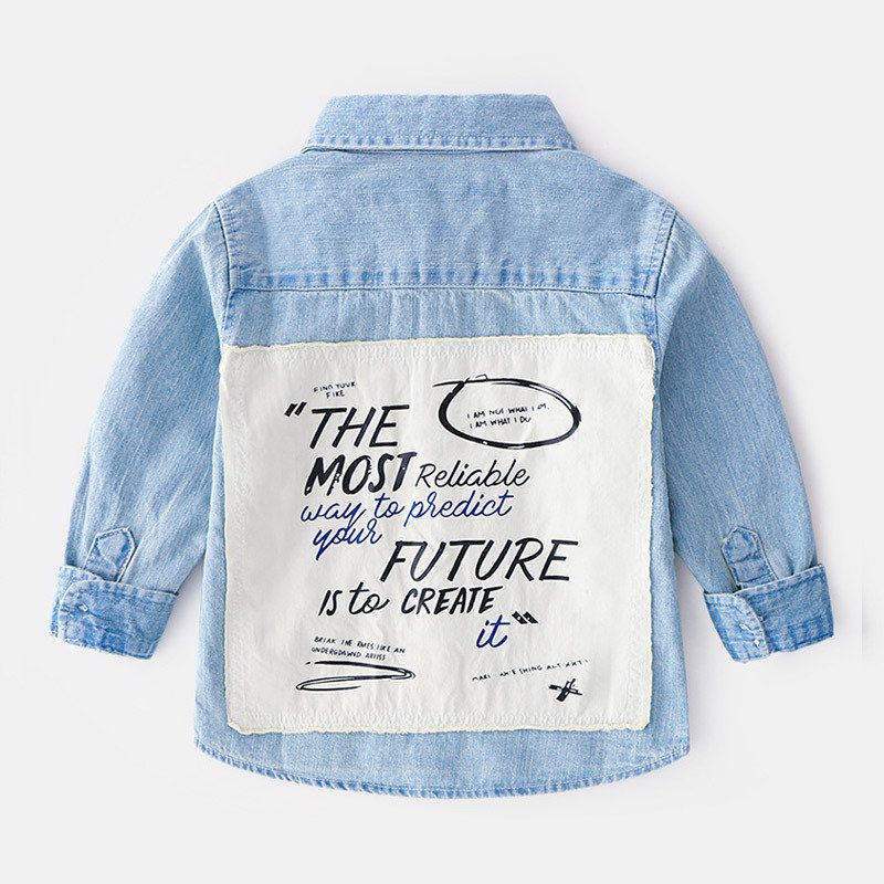 Kids Light Blue Denim Pocket Shirt