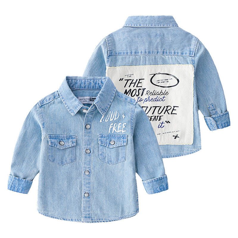 Kids Light Blue Denim Pocket Shirt