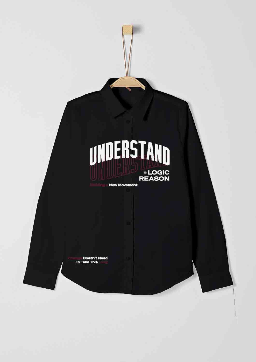 Kids Black Graphic Long Sleeve Shirt