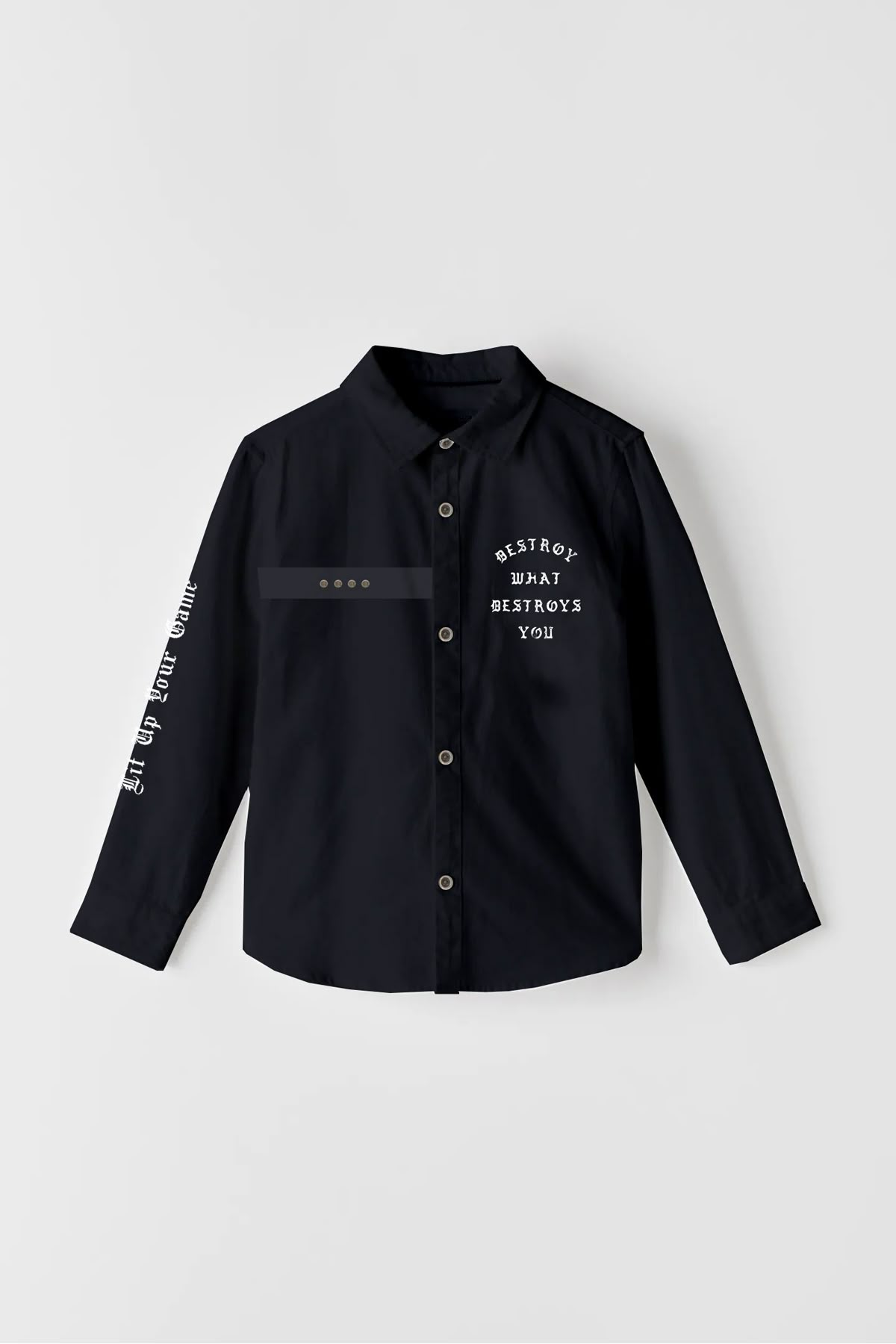 Kids Black Graphic Long Sleeve Shirt