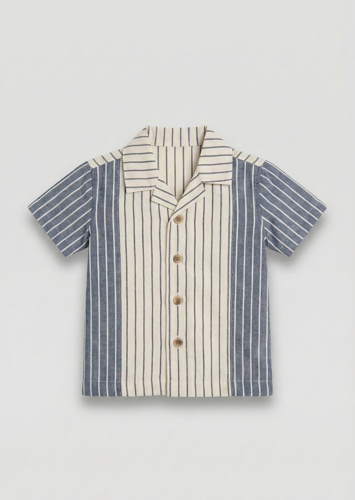Boys Blue Cream Resort Stripe Shirt