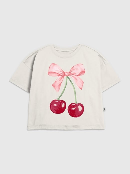 Kids Cherry Bow Printed T-Shirt
