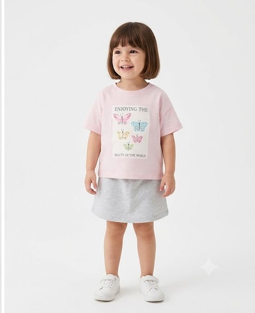 Kids Butterfly Beauty Printed T-Shirt