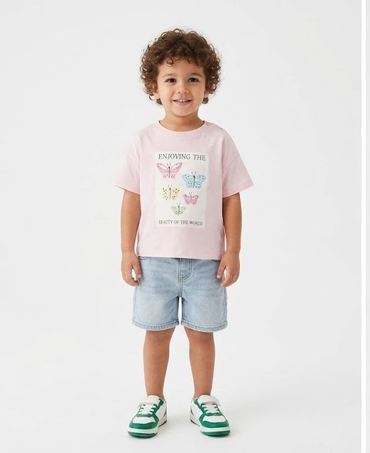 Kids Butterfly Beauty Printed T-Shirt