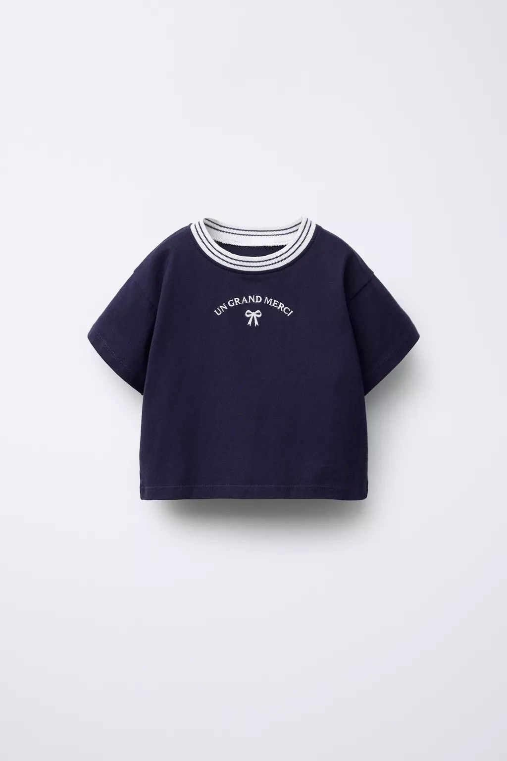 Kids Navy Bow Graphic T-Shirt