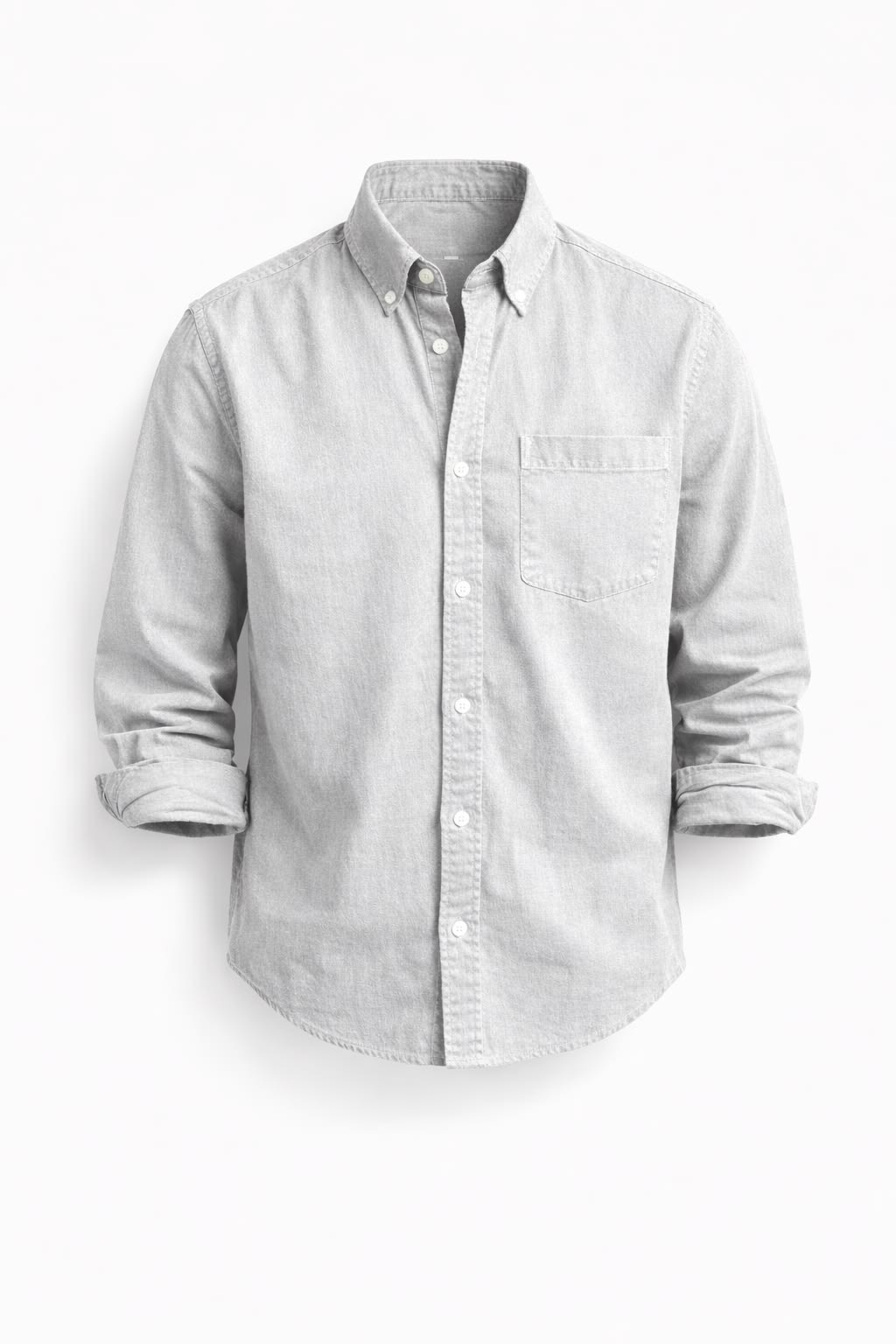 Men's Light Heather Grey Oxford Button-Down Shirt