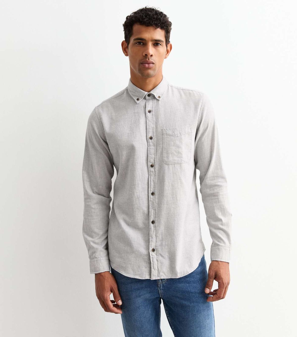 Men's Light Heather Grey Oxford Button-Down Shirt
