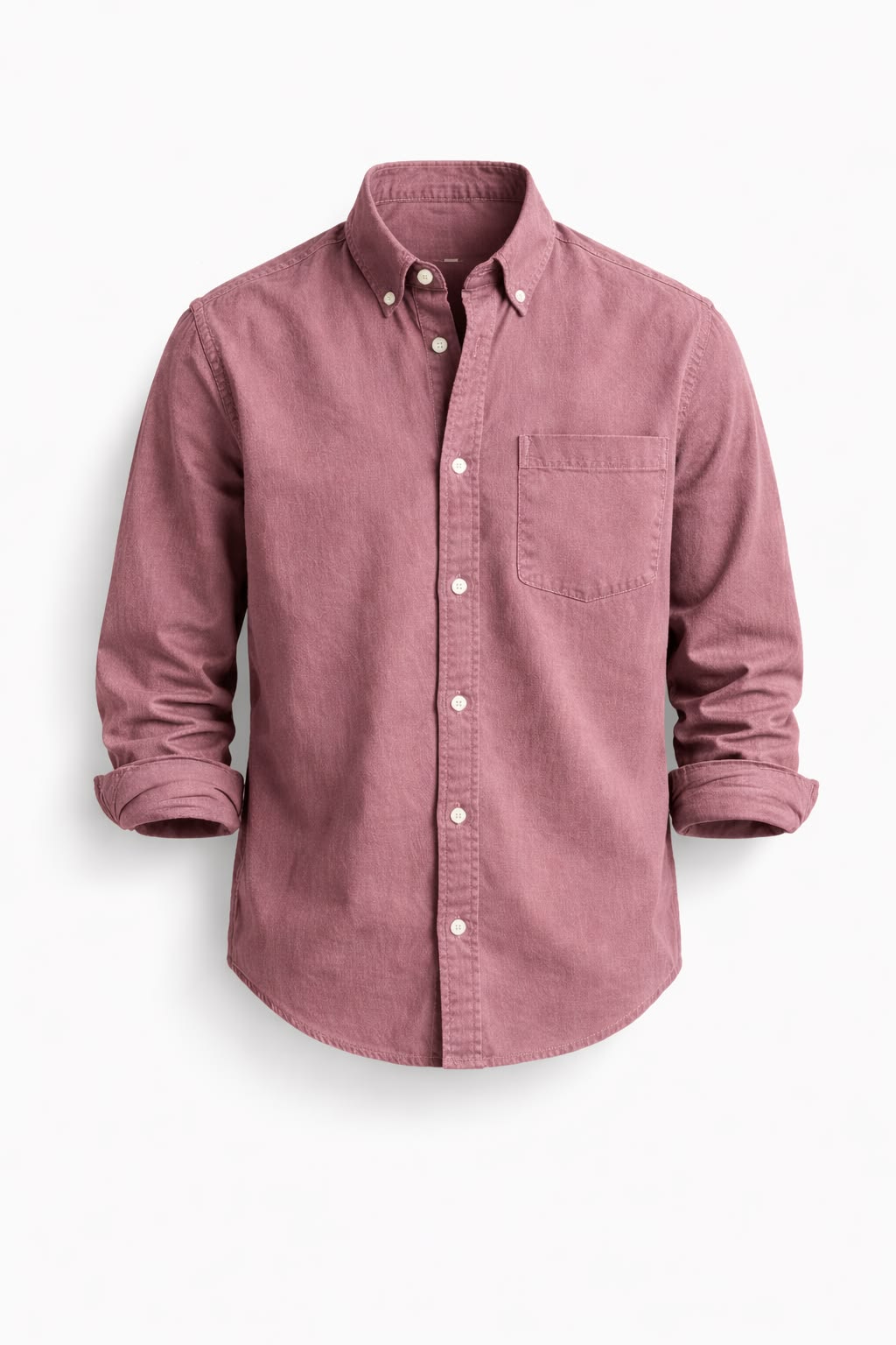 Men's Dusty Mauve Garment-Dyed Cotton Shirt
