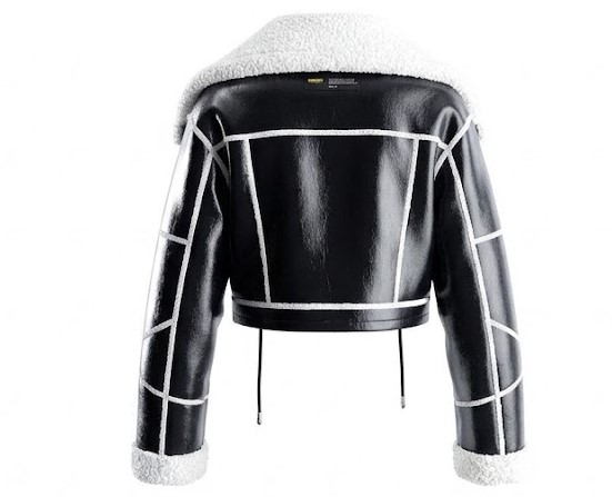 Women Black Sherpa Collar Aviator Jacket